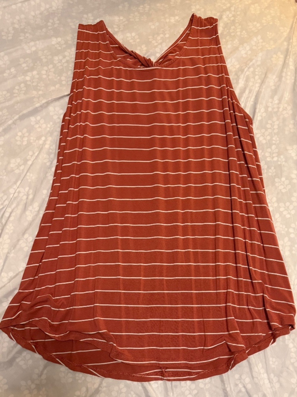 Market & Spruce Rust Stripe Twist Back Tank Top 2X